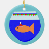 クリスマスパーティー金魚カスタムオーナメント セラミックオーナメント (裏面)
