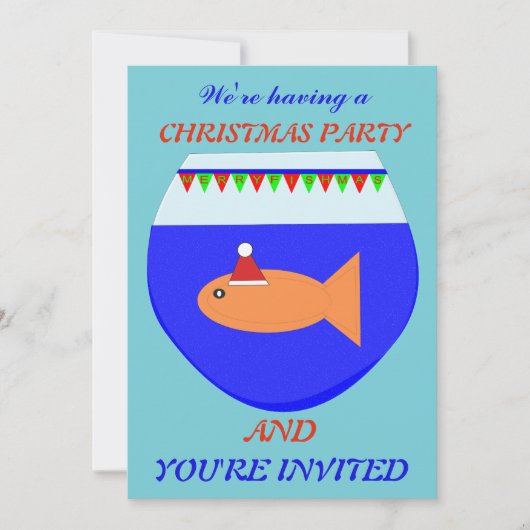 クリスマスパーティー金魚カスタム招待状 招待状 (正面)