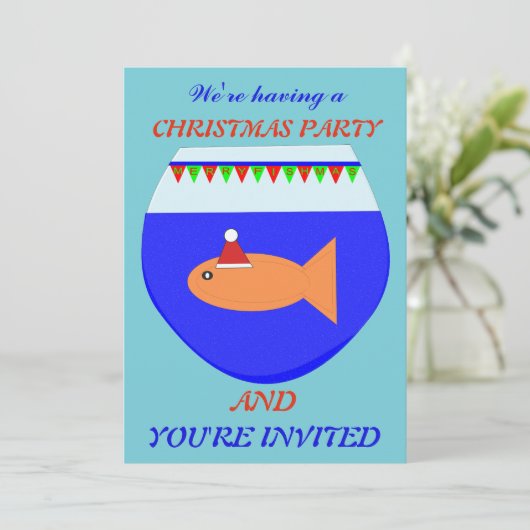 クリスマスパーティー金魚カスタム招待状 招待状 (スタンド正面)