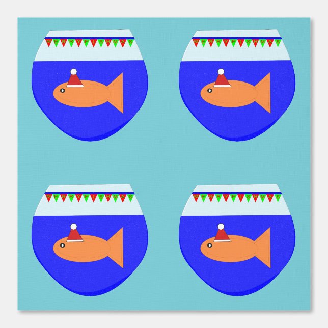 クリスマスパーティー金魚パターン（の模様が）ある 壁紙 (正面)