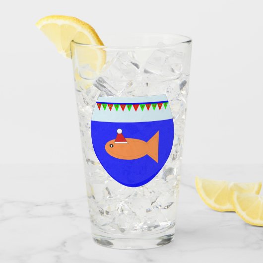 クリスマスパーティー金魚 タンブラーグラス (アイス正面)