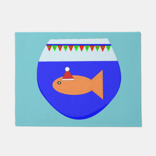 クリスマスパーティー金魚 ドアマット