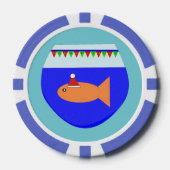 クリスマスパーティー金魚 ポーカーチップ (正面)
