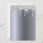 クリスマスパーティー銀グリッターは木の林を乾燥させる 招待状 (裏面)