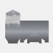 クリスマスパーティー銀グリッタードリッエレガントプモダン フェイバーボックス (折り畳みなし)