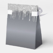 クリスマスパーティー銀グリッタードリッエレガントプモダン フェイバーボックス (裏面サイド)