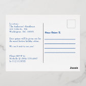 クリスマスパーティー銀箔スノーフレーク葉書 箔シーズンポストカード (裏面)