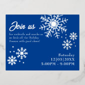 クリスマスパーティー銀箔スノーフレーク葉書 箔シーズンポストカード (正面)