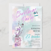 クリスマスパーティー降雪綿招待状 招待状 (正面)