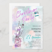 クリスマスパーティー降雪綿招待状 招待状 (正面/裏面)