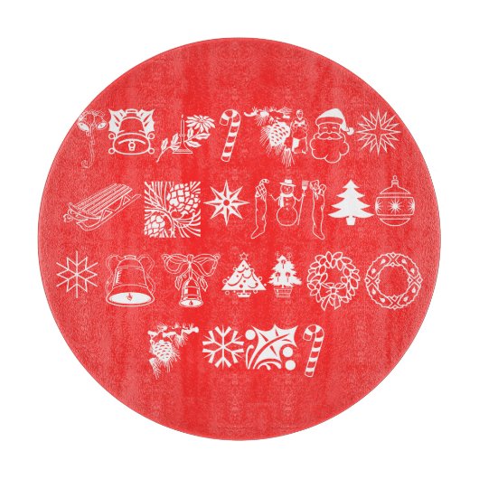 クリスマスパーティー雪だるまサンタクロースワークショップ カッティングボード (正面)