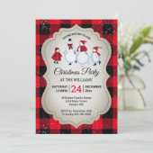 クリスマスパーティー雪だるまスケートで滑るバッファロープレイド 招待状 (スタンド正面)
