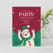 クリスマスパーティー雪だるま 招待状 (スタンド正面)