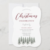 クリスマスパーティー雪のクリスマスツリー 招待状 (正面)