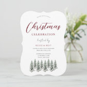 クリスマスパーティー雪のクリスマスツリー 招待状 (スタンド正面)