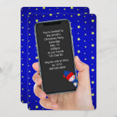 クリスマスパーティー電話文字メッセージ 招待状 (正面/裏面)