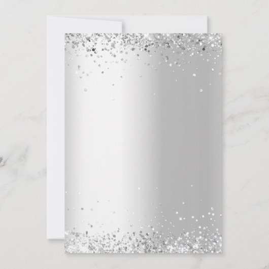 クリスマスパーティー鹿グリーンシルバー北欧 招待状 (裏面)