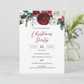 クリスマスパーティー お祭り フラワー 赤 白 レッド ホワイト パーティー 招待状 (スタンド正面)