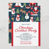 《クリスマスパーティー》のご招待 鹿とサンタ 招待状 (正面/裏面)