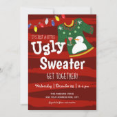 クリスマスパーティー みにくいセーターを着て集まろう 招待状 (正面)