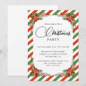 クリスマスパーティー ウィンターボタニカル 招待状 (正面/裏面)