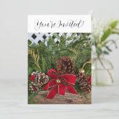 クリスマスパーティー エバーグリーン松の枝 シーズンカード (スタンド正面)