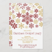 クリスマスパーティー エレガントな雪の結晶 招待状 (正面/裏面)