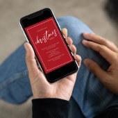 クリスマスパーティー エレガント 赤 緑 スノーフレーク モダン 招待状