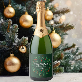クリスマスパーティー オリジナル ホーリーベリー スパークリングワインラベル