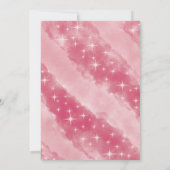 クリスマスパーティー カクテル ピンク 水彩画 ドリンク 招待状 (裏面)