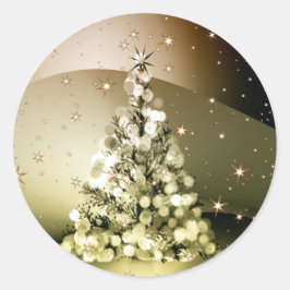 クリスマスパーティー ゴールデンツリー シャイニースパークル スターズ ラウンドシール