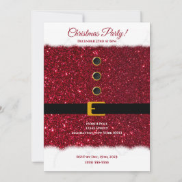 クリスマスパーティー – サンタの目まいがするような赤い服 – 招待状