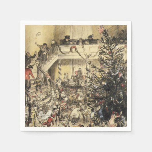 クリスマスパーティー スタンダードカクテルナプキン (正面)