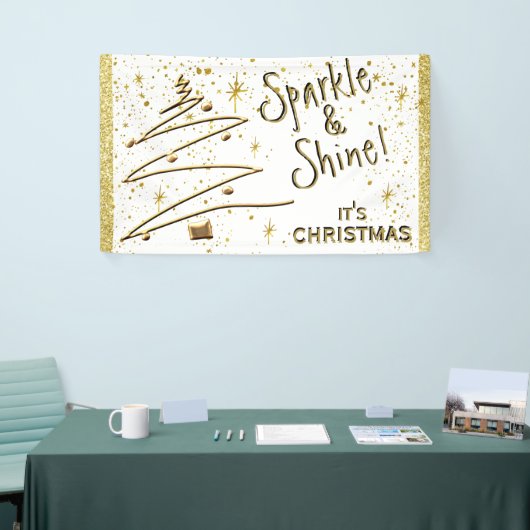 クリスマスパーティー、スパークル、つるのバナー 横断幕 (トレードショー)