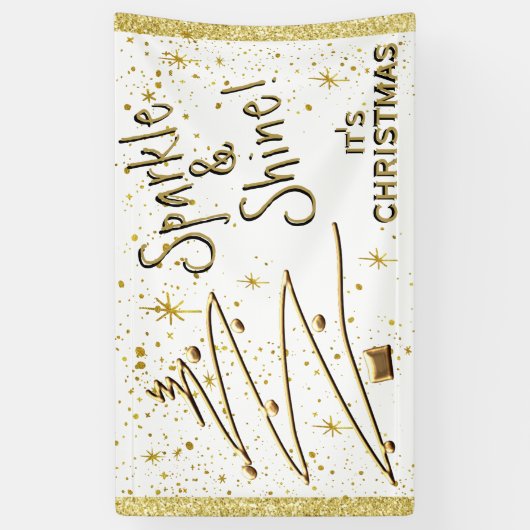 クリスマスパーティー、スパークル、つるのバナー 横断幕 (縦)