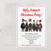 クリスマスパーティー ダサいジャンパー クリスマス 招待状 (正面/裏面)