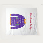 クリスマスパーティー ダサいスウェター 青 白 タペストリー (正面(横))