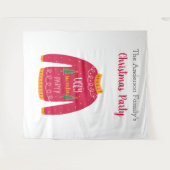 クリスマスパーティー ダサいスウェーター 赤 白 楽しい タペストリー (正面(横))