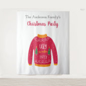 クリスマスパーティー ダサいスウェーター 赤 白 楽しい タペストリー (正面)
