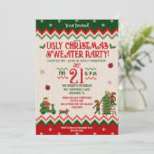 クリスマスパーティー ダサいセーター 面白い 大人 休日 招待状 (スタンド正面)