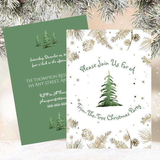 クリスマスパーティー ツリーを飾ろう 招待状