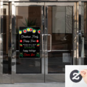 クリスマスパーティー ハッピーアワー プロモーション ウィンドウサイン (オフィスドア)