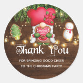 クリスマスパーティー パーソナライズされた ラウンドシール (正面)