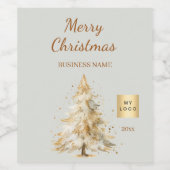 クリスマスパーティー ビジネス グリーン ワインラベル (シングルラベル)