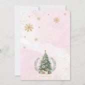 クリスマスパーティー |ピンクの金ゴールド冬の休日 招待状 (裏面)