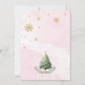 クリスマスパーティー |ピンクエレガントの金ゴールド冬の休日 招待状 (裏面)