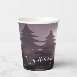 クリスマスパーティー ピンクツリー 冬のホリデー エレガント 紙コップ