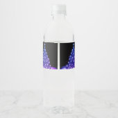 クリスマスパーティー ピンク ブルー ツリー 冬 黒 ラスティック ペットボトルラベル (裏面)