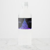 クリスマスパーティー ピンク ブルー ツリー 冬 黒 ラスティック ペットボトルラベル (正面)
