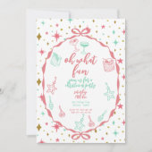 クリスマスパーティー | フェスティバルカクテルとオーナメント 招待状 (正面)